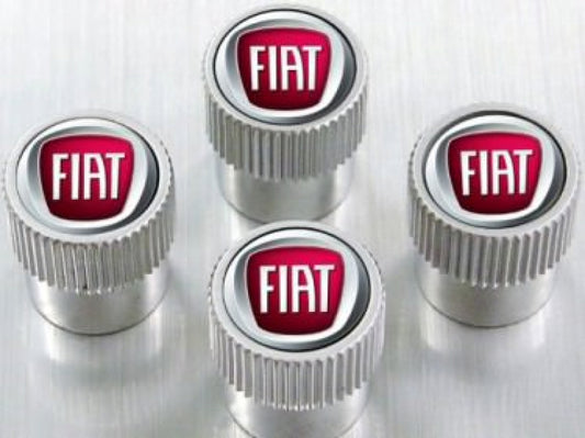 Fiat Valve Stem Caps - Fiat Logo, Silver 82213716AB