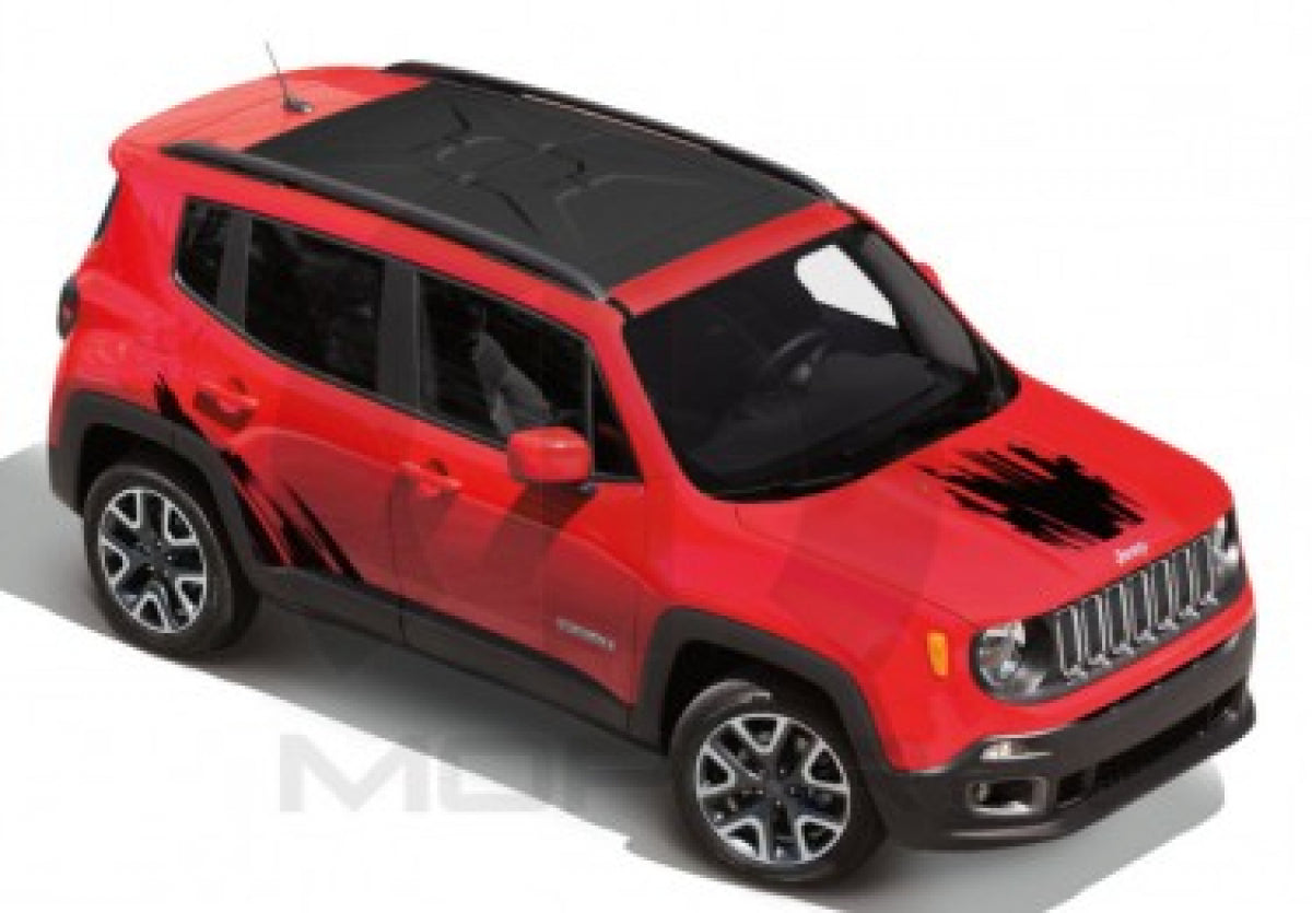 Jeep Appliqué/Decal Kits - Hood & Bodyside Graphic, Black Brushed 82214824AB