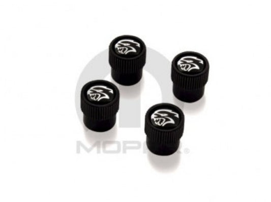 Dodge Valve Stem Caps - Hellcat Logo, Black 82214911