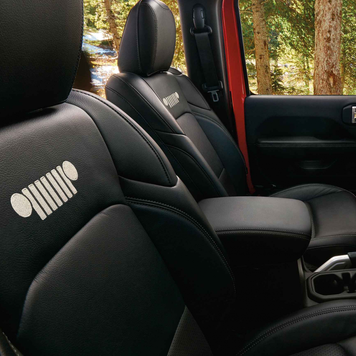 Jeep Seat Covers - Katzkin Leather, Front & Rear, Deluxe LRJL4192DI